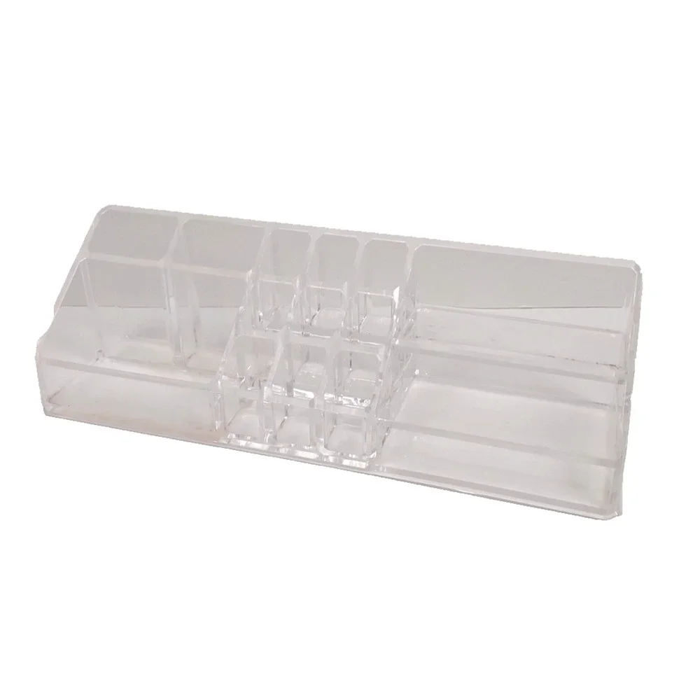 Home Basics 14 Section Clear Cosmetic and Jewelry Holder Organizer Vanity Storag